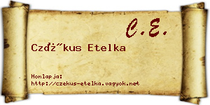 Czékus Etelka névjegykártya